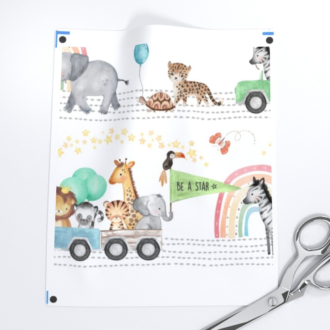 Safari Animals Whimsical Nursery African Animal Elephant Zebra Giraffe Lion Tiger Custom Printed Fabric by Spoonflower Various Fabrics by the Yard or Fat Quarter